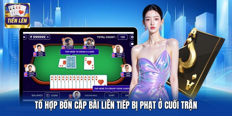 Tổ hợp bốn cặp bài liên tiếp bị phạt ở cuối trận